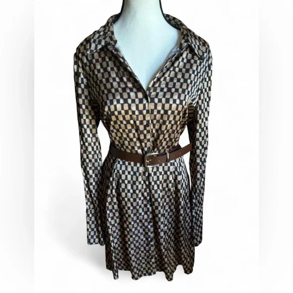 EUC Abercrombie & Fitch geometric pattern shirt dress - Picture 4 of 9